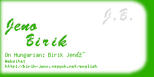 jeno birik business card